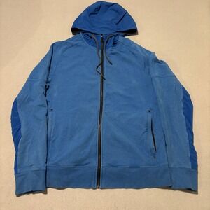 Lululemon Kung Fu Hoodie Mens Large Blue Full Zip Cotton Nylon Jacket Sporty